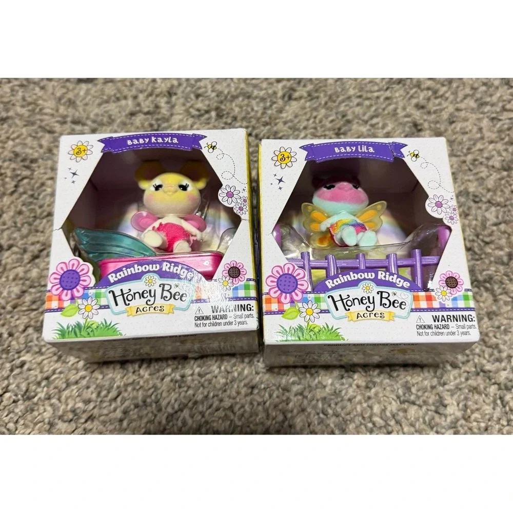 Honey Bee Acres Rainbow Ridge‎ Baby Kayla & Baby Lila Figures NIB Lot of 2